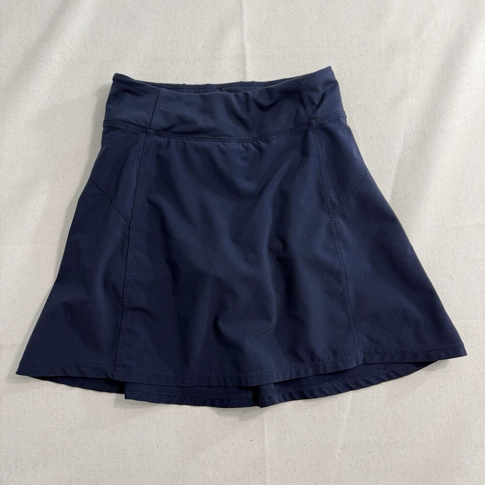 Athleta Girl School Day Skort Girls Size Small 7 Navy Blue Athletic Skirt Shorts
